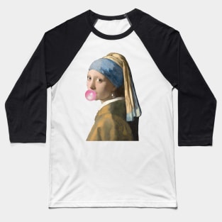 Girl with a pearl earring and gum Baseball T-Shirt